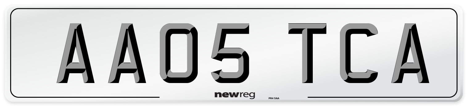 AA05 TCA Number Plate from New Reg